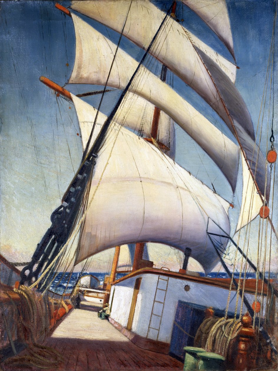 Bron "Birckdale", under en resa från Bristol till Sabine Pass i Texas (USA, Förenta staterna) mellan april och juni 1920. Olja på papper av John Everett