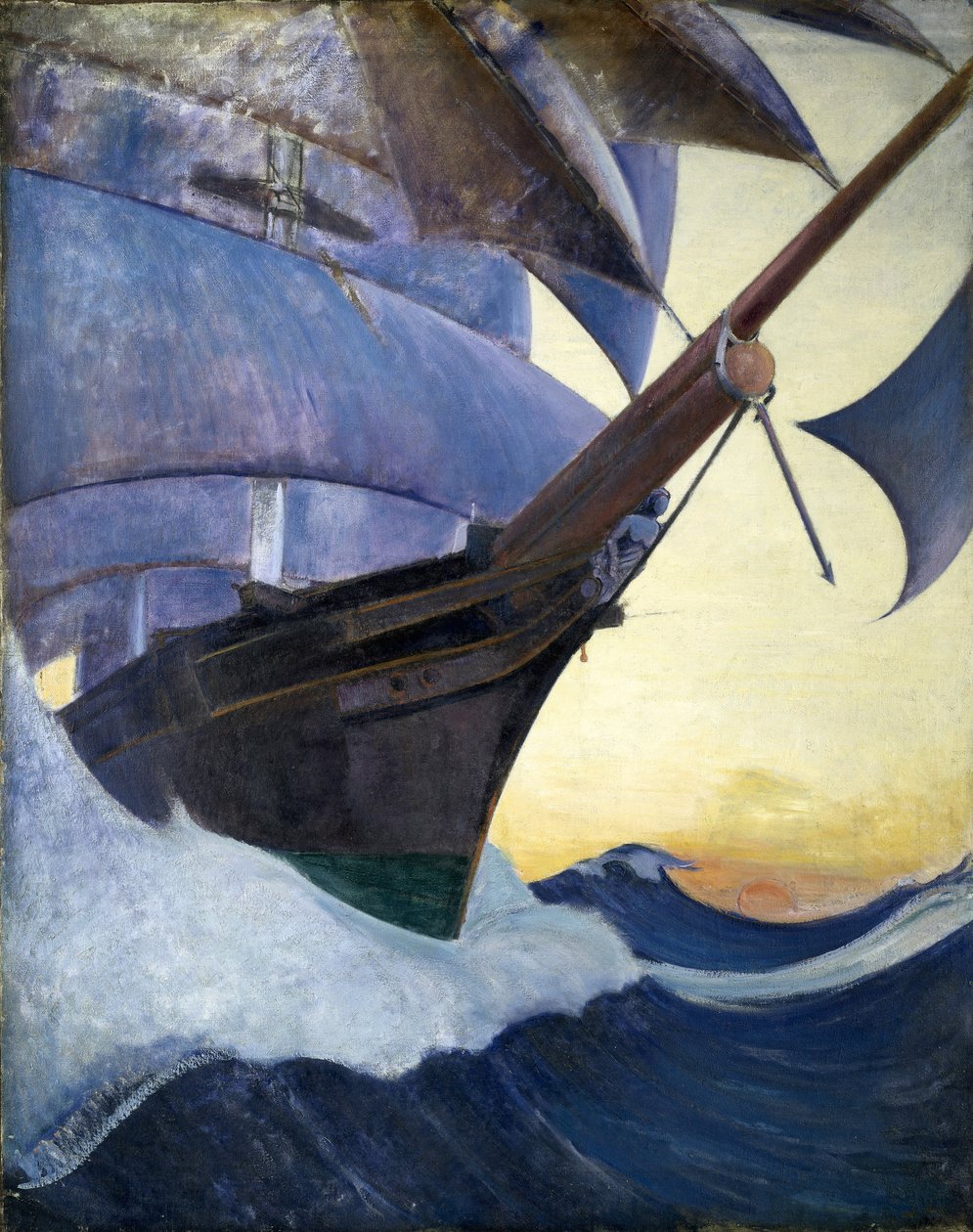 Båten "Cutty Sark", sedd från fören, en av 1800-talets mest kända handelsbåtar. Olja på duk, ca 1930, av Herbert Barnard John Everett (1876-1949) av John Everett