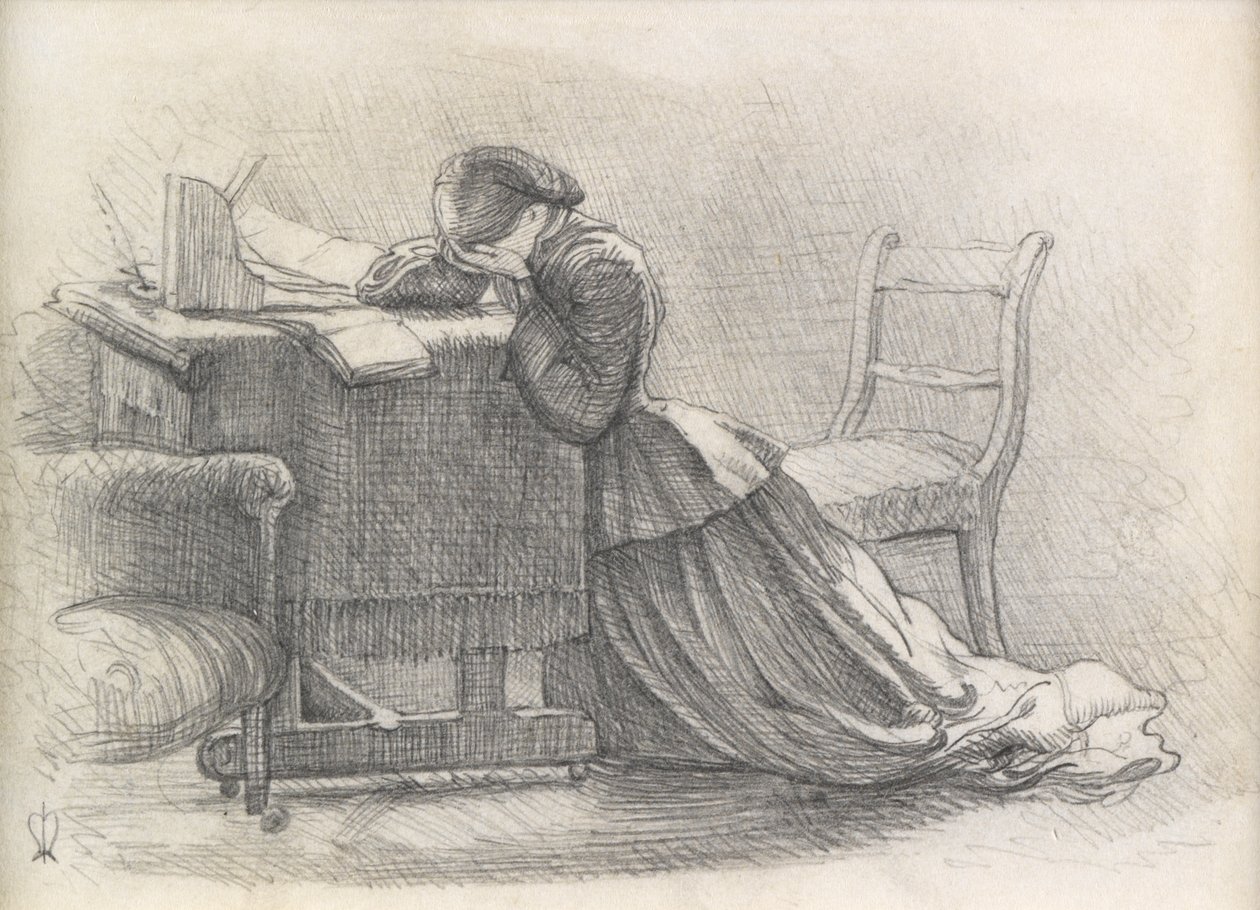 En fru - Illustration till en dikt av John Everett Millais