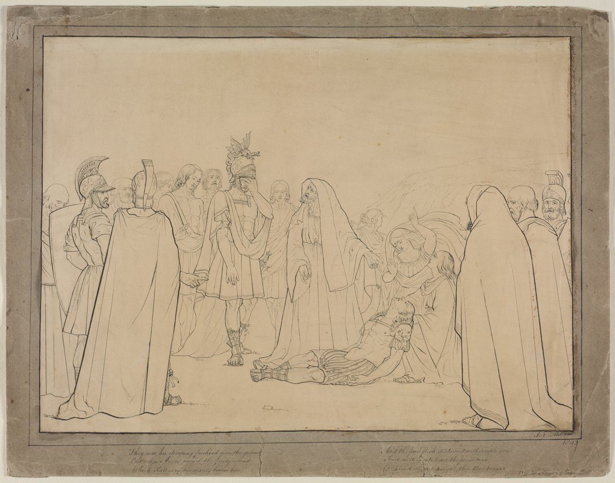 Aeneas visade Pallas kropp från Virgils Aeneid, 1843. av John Everett Millais