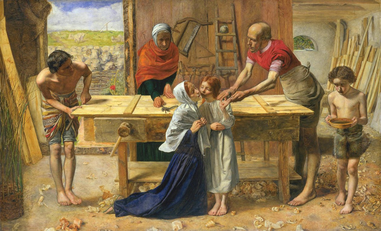 Kristus i sina föräldrars hus eller Snickarens verkstad av John Everett Millais