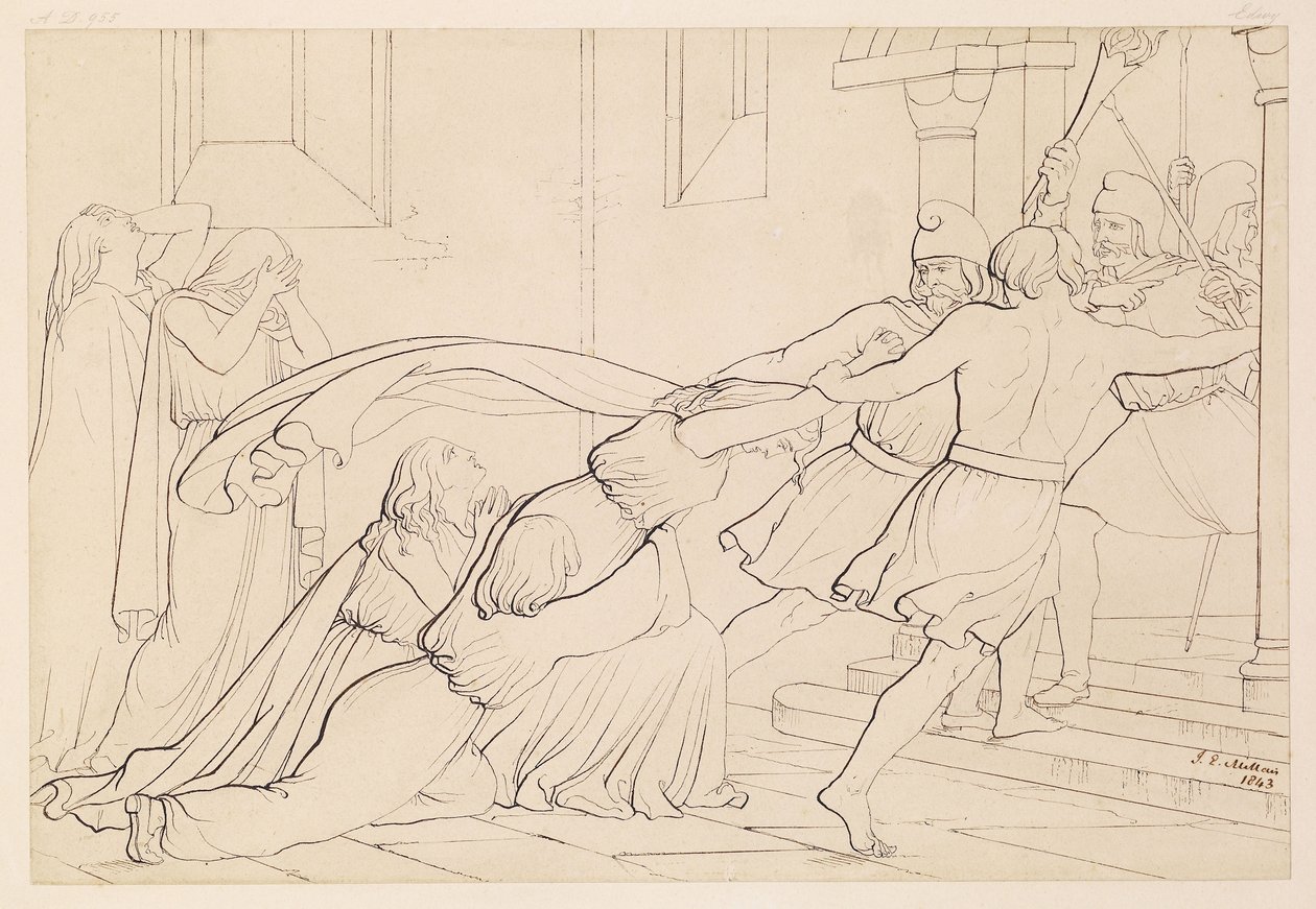 Elgiva gripen av ärkebiskopen Odos orden, 1843 av John Everett Millais