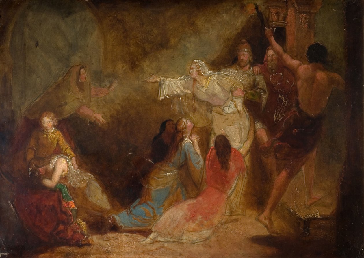 Elgiva greps på order av ärkebiskop Odo, 1847. av John Everett Millais