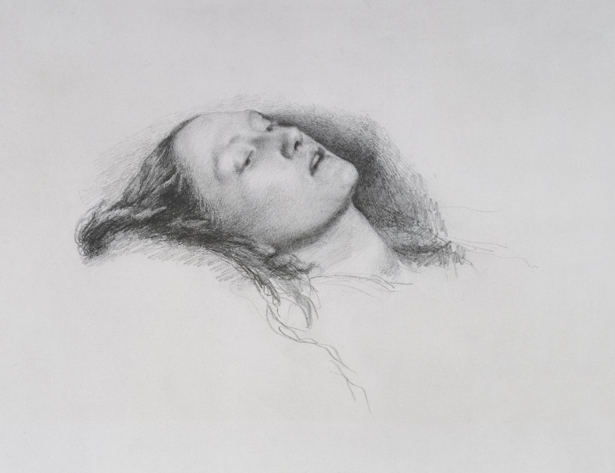 Elizabeth Siddal: Studie för "Ophelia", 1852 av John Everett Millais
