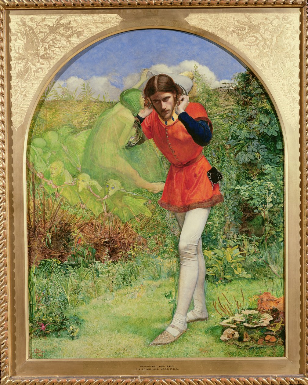 Ferdinand lockad av Ariel, 1849-50 av John Everett Millais