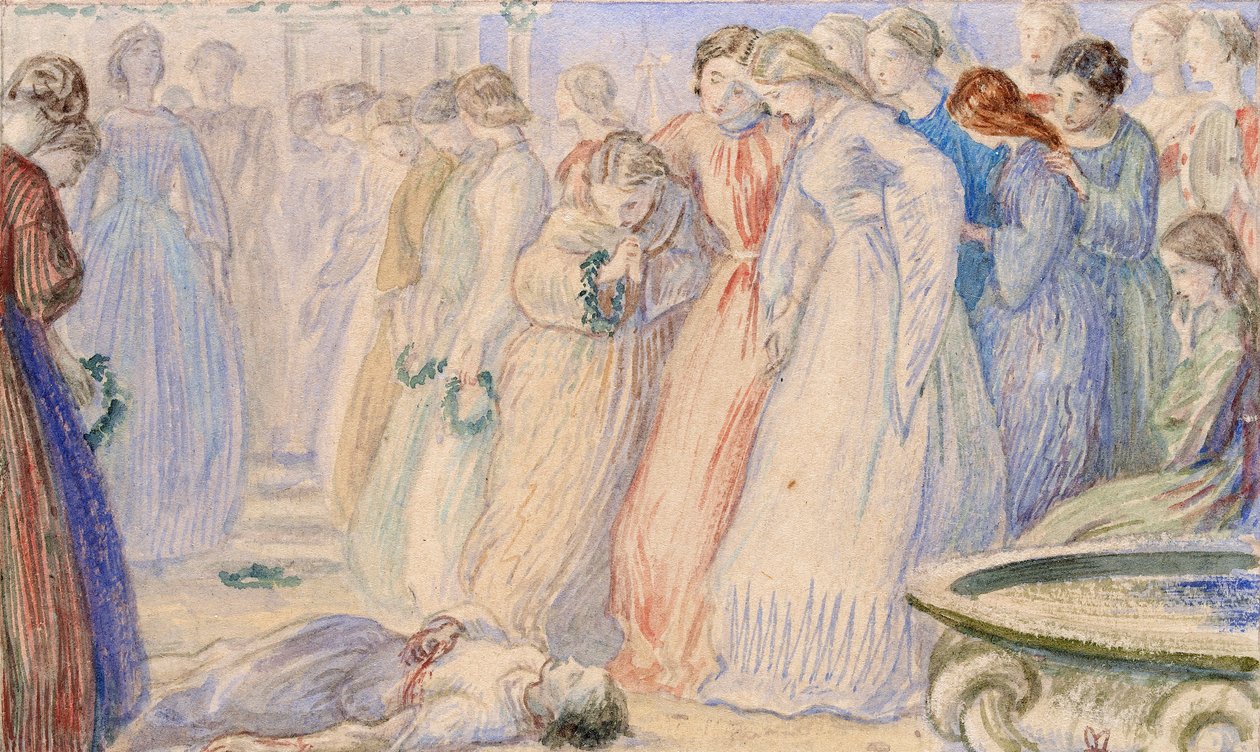 Iphis och Anaxarete, sent 1800-tal av John Everett Millais