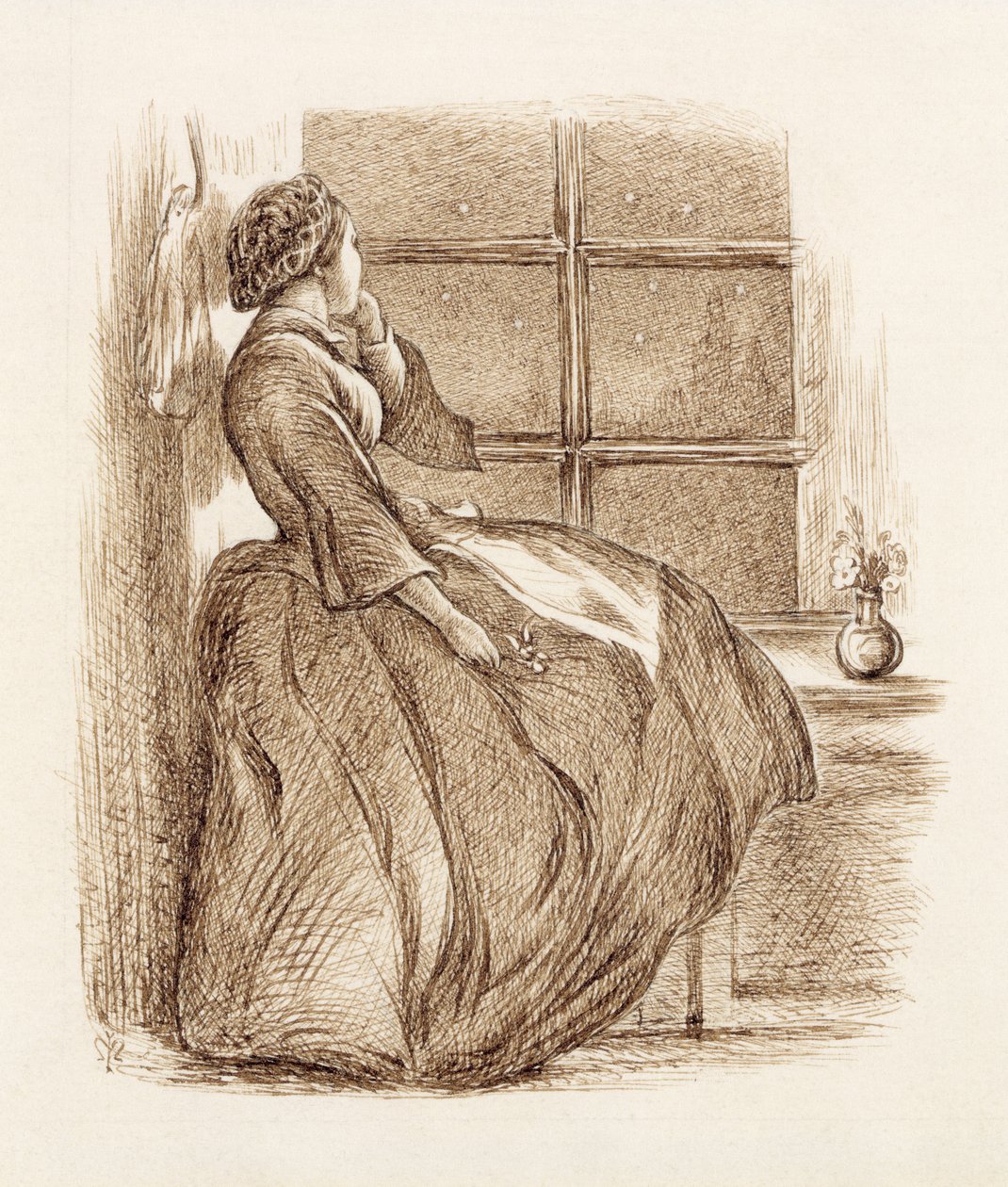 Lost Love, ca 1859 (penna och bläck) av John Everett Millais