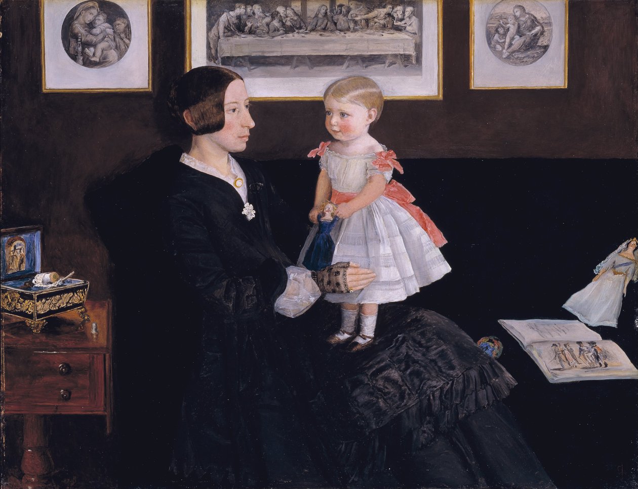 Mrs James Wyatt Jr och hennes dotter Sarah av John Everett Millais