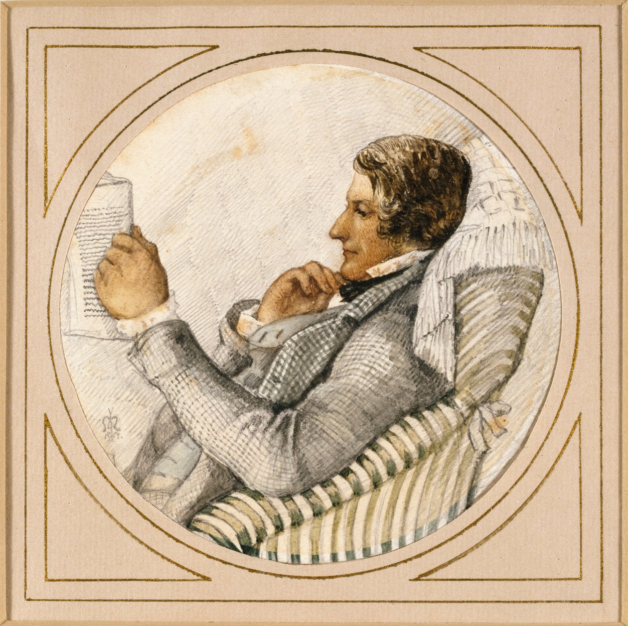 Porträtt av Ford Madox Brown, c1850-1870 av John Everett Millais