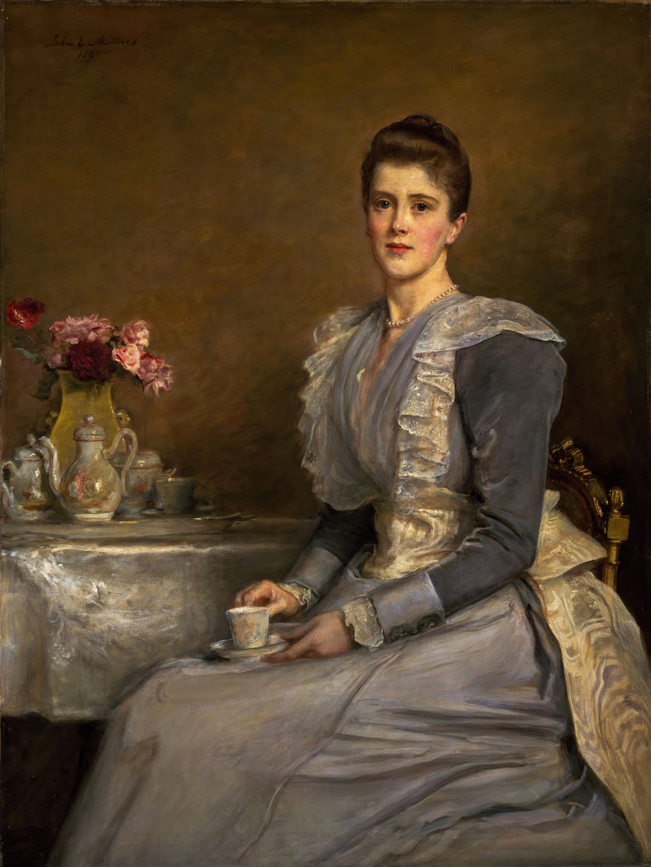 Porträtt av Mary Endicott d.1957, Mrs Joseph Chamberlain, 1890-91. av John Everett Millais