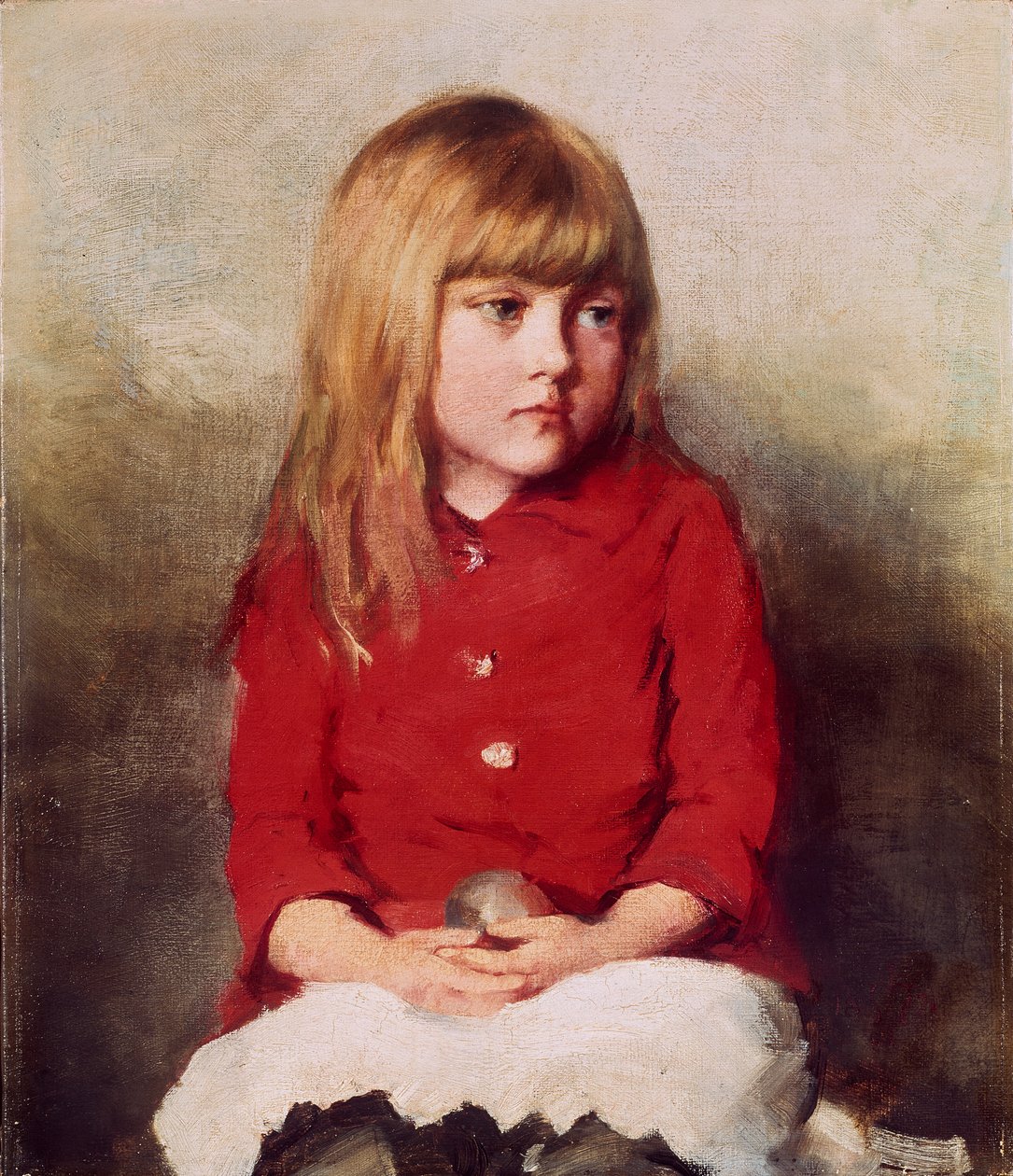 Porträtt av en ung flicka, sent 1800-tal av John Everett Millais