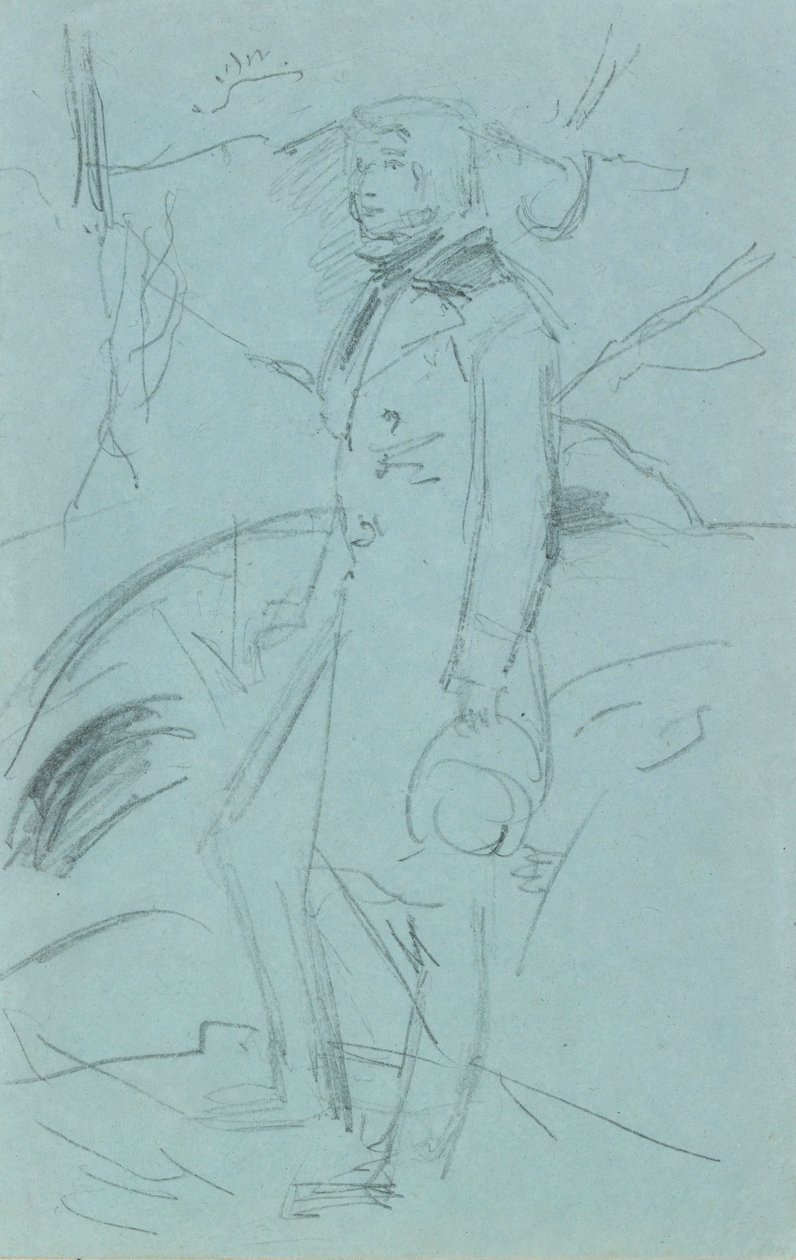 Preliminär skiss för porträttet av John Ruskin, 1853-1854 av John Everett Millais