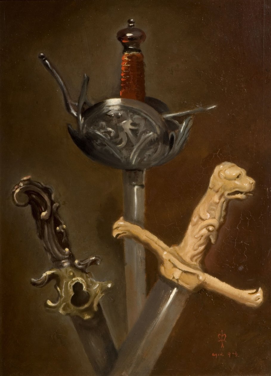 Tre svärdfästar, 1839. av John Everett Millais