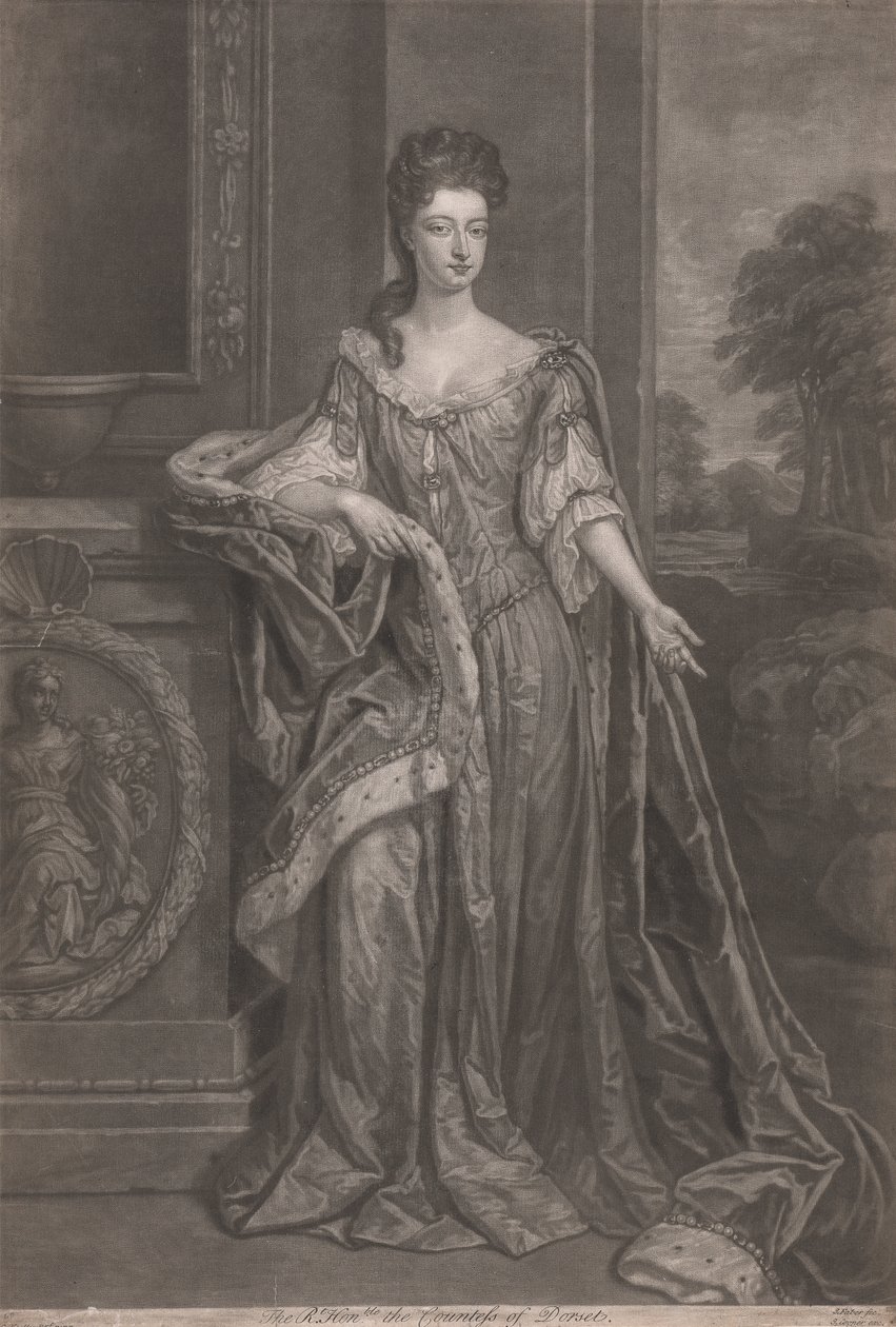 Beauties of Hampton Court: The Right Honorable Mary, grevinnan av Dorset av John Faber the younger