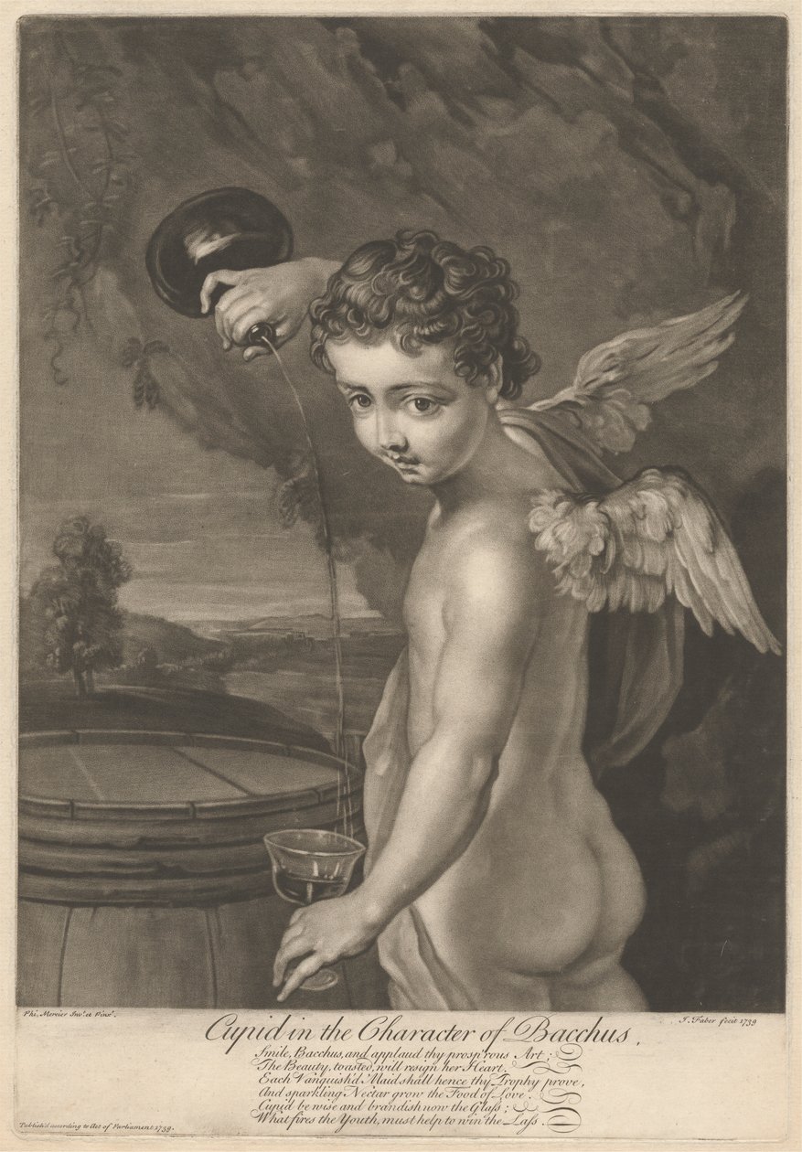 Amor i Bacchus karaktär av John Faber the younger