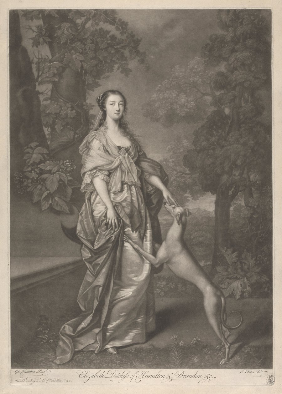 Elizabeth, hertiginna av Hamilton av John Faber the younger