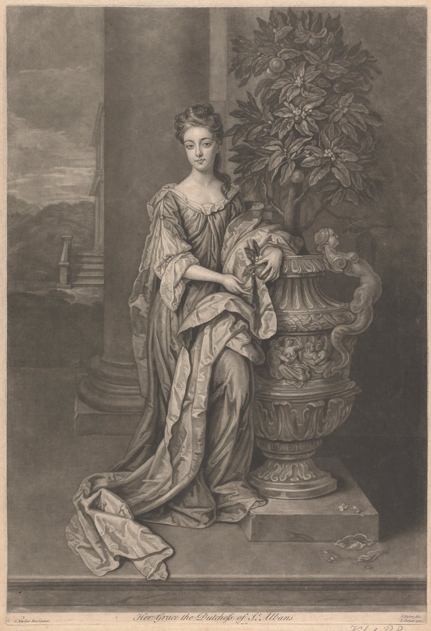 Her Grace the Duchess of St. Albans Swedish av John Faber the younger
