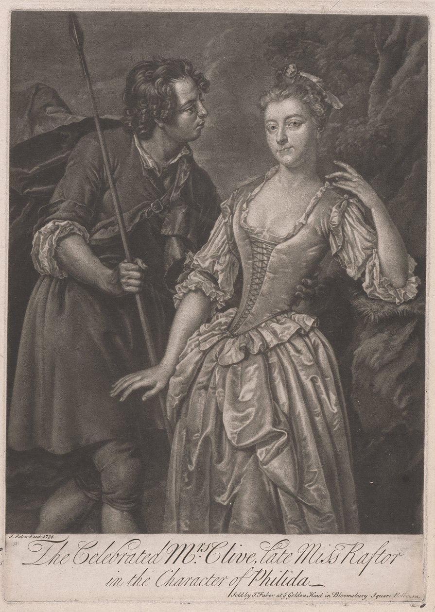 The Celebrated Mrs Clive, sen Miss Rafter, i karaktären av Philida av John Faber the younger
