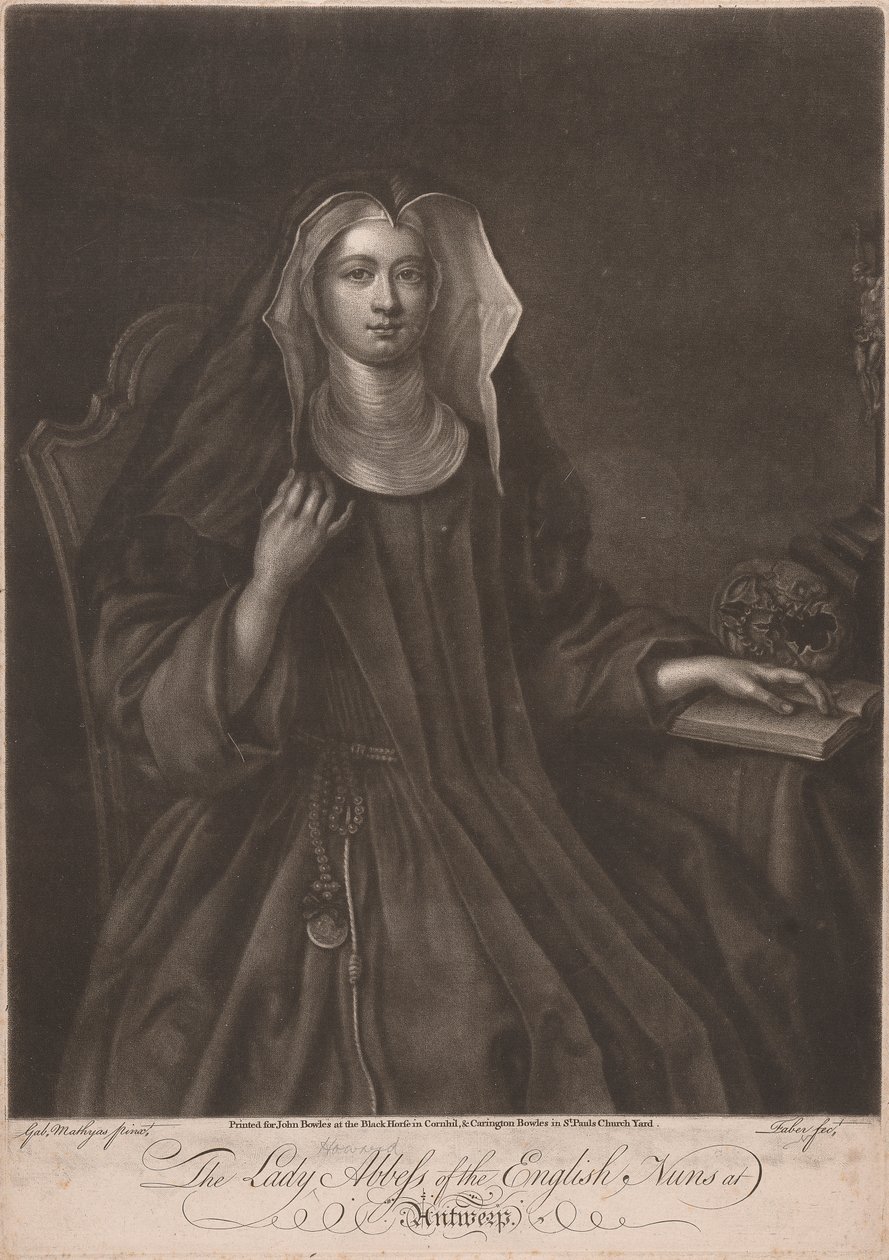 Lady Howard Abbedissa av de engelska nunnorna i Antwerpen av John Faber the younger