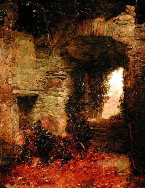 Galloway Keep, ca 1870 (olja på panel) av John Faed