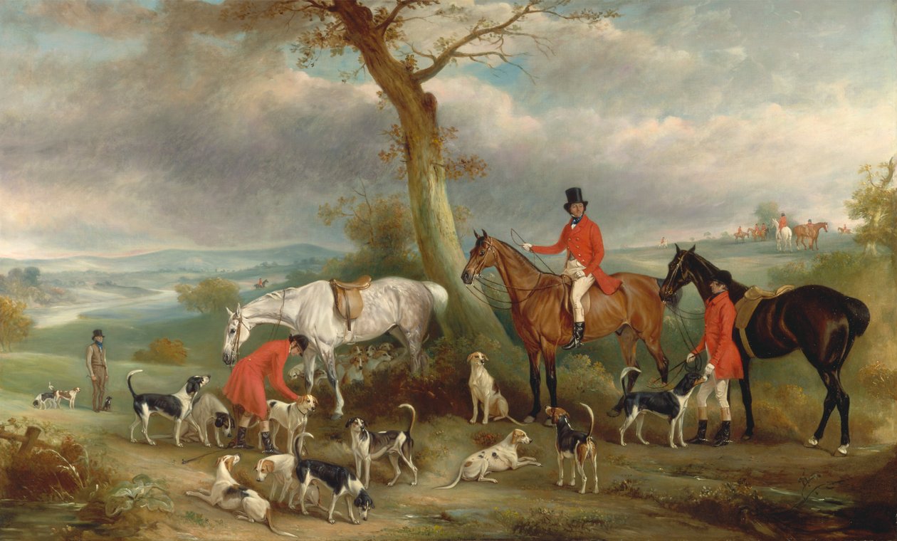 Thomas Wilkinson, M.F.H., med Hurworth Foxhounds av John Ferneley