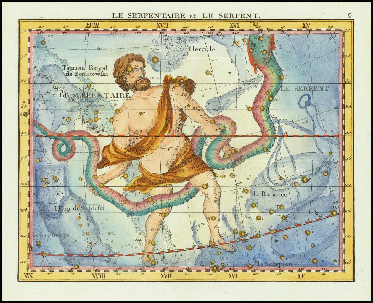 1776 - John Flamsteed - Ormen och serpentinen (Ophiucus  Serpens) av John Flamsteed