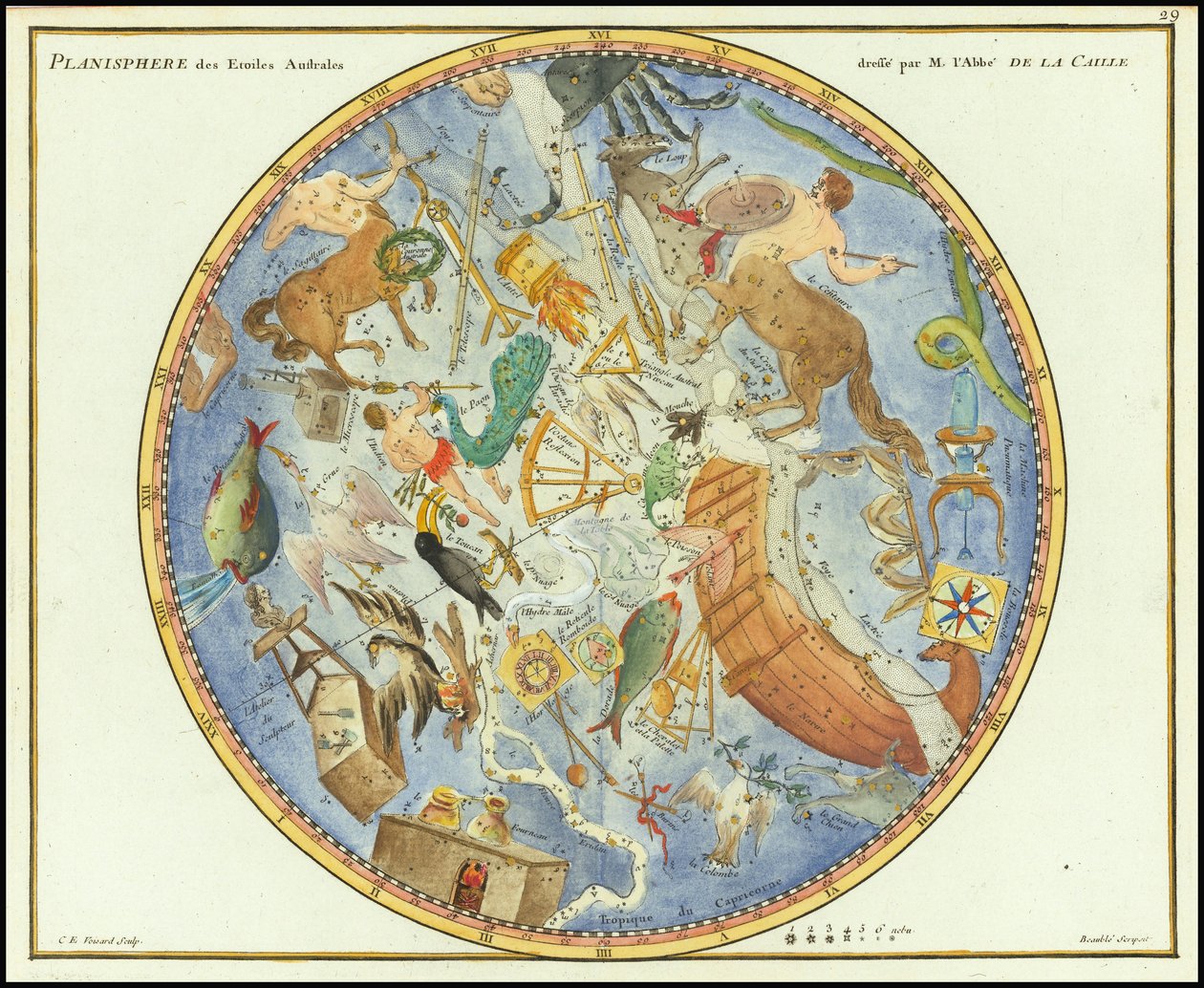 1776 - John Flamsteed - Planisphere des Etoiles Australes av John Flamsteed