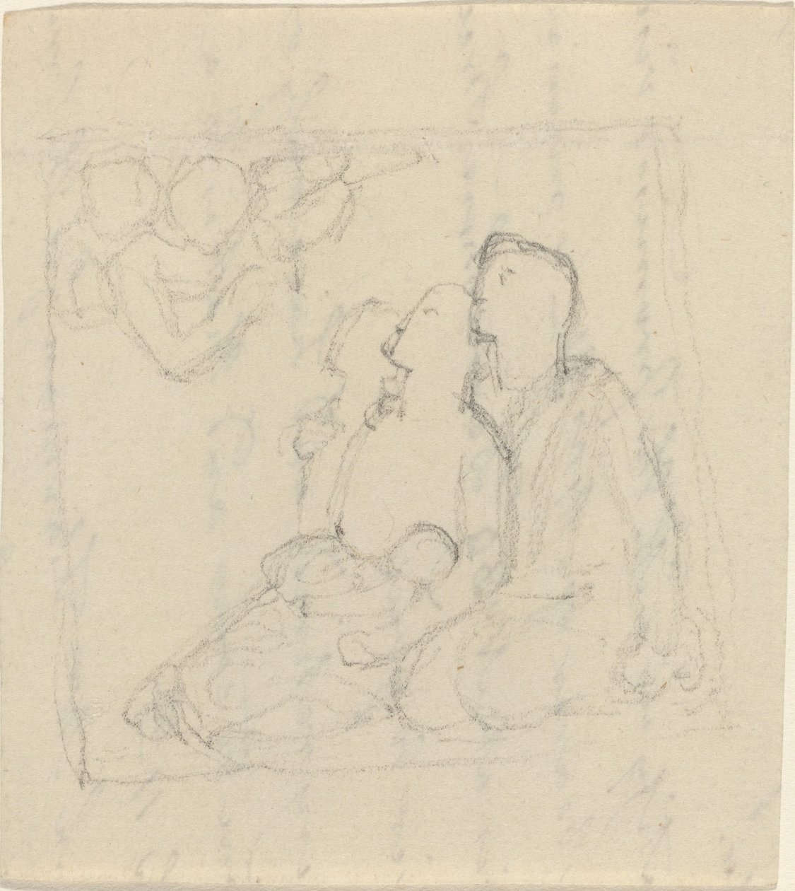 En familj tilltalad av änglar av John Flaxman