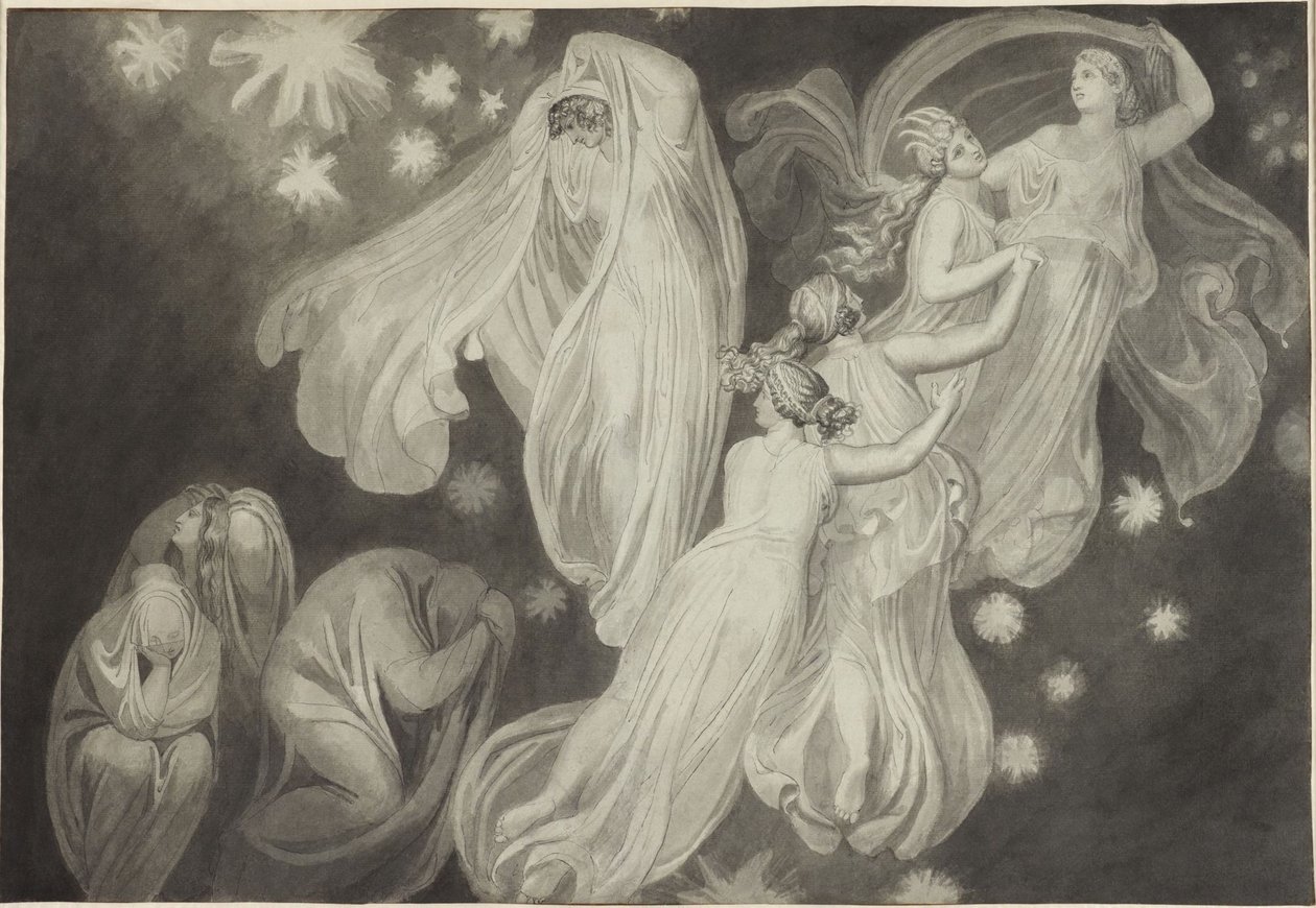 Änglar leder en själ till himlen av John Flaxman