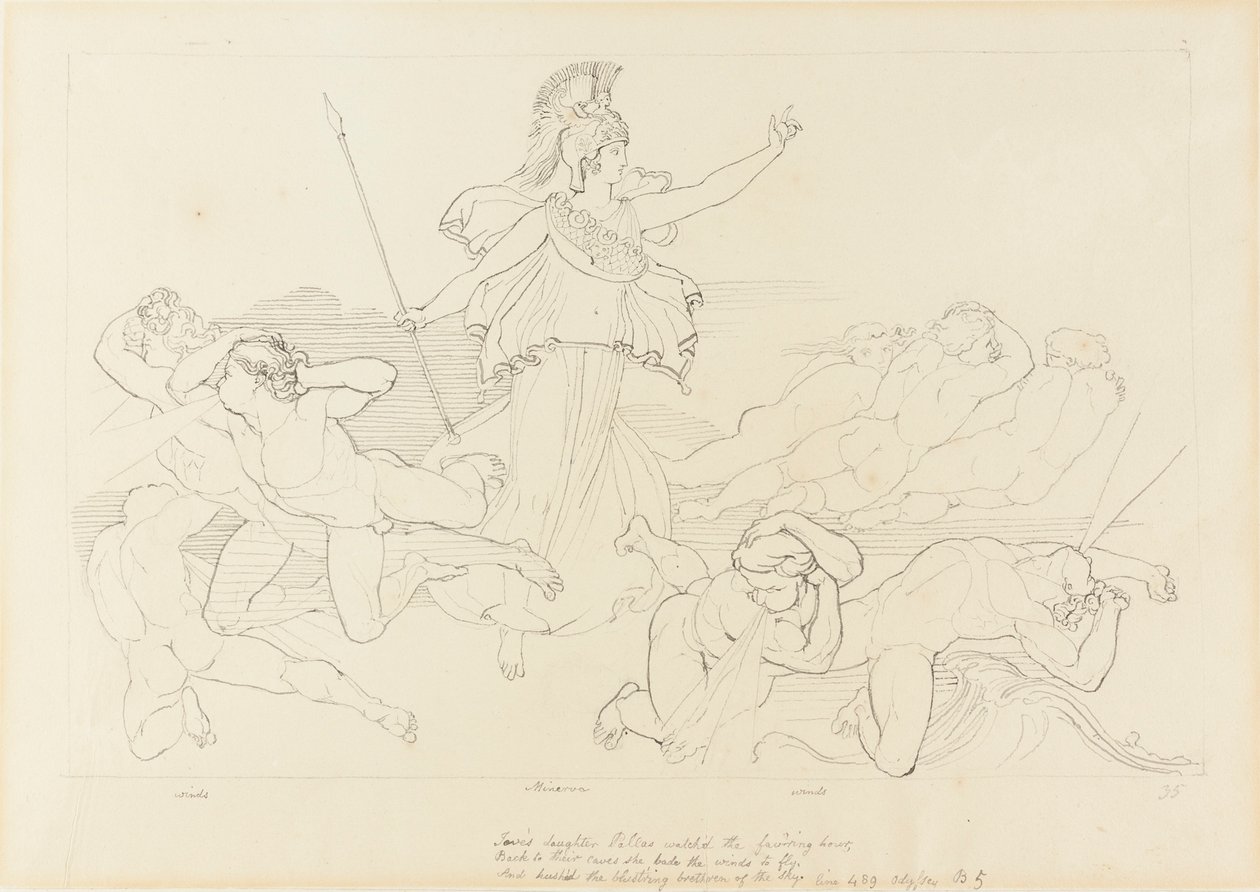Athena och vindarna av John Flaxman