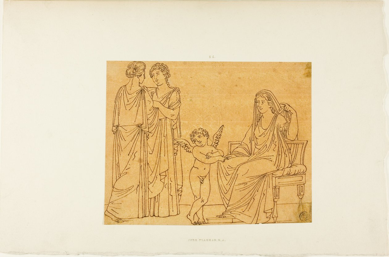 Amor och tre kvinnor av John Flaxman