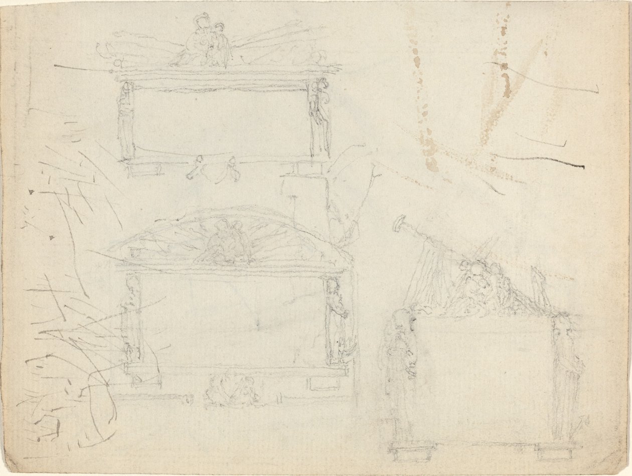 Design för monument [recto and verso] av John Flaxman