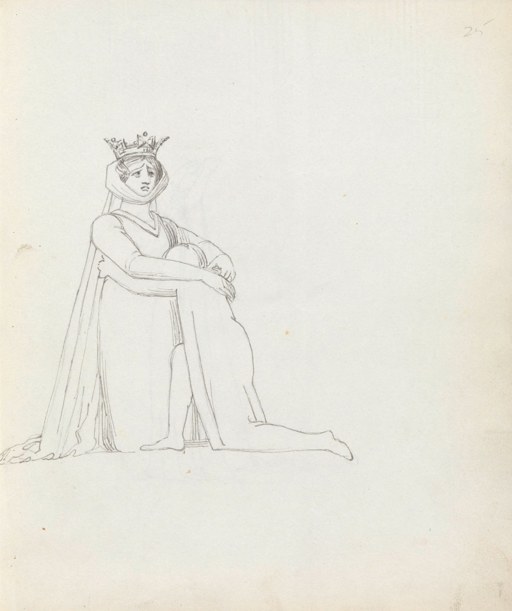Ritning av Mrs Siddons som Constance, 1783 (penna, bläck och tvätt på papper) av John Flaxman