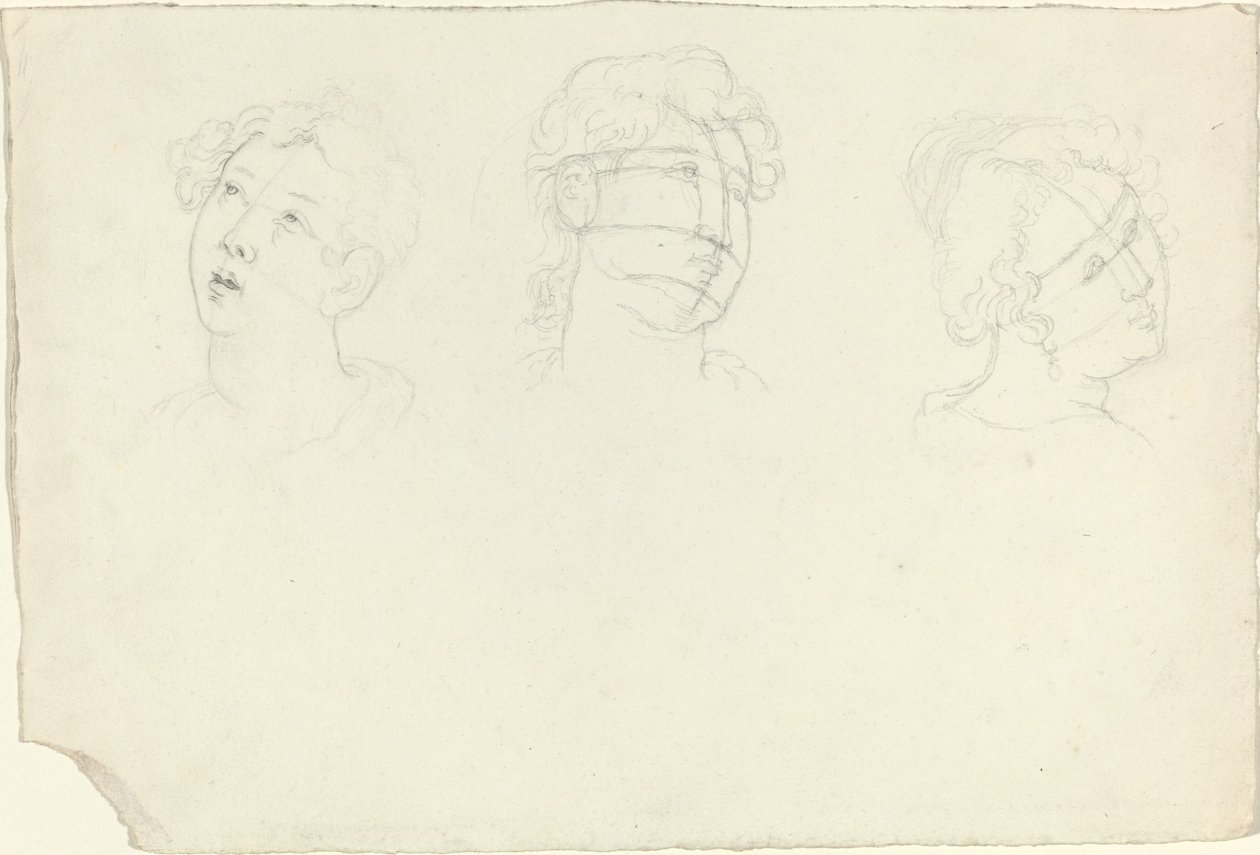 Huvud för Maria Magdalena och två heliga (?) av John Flaxman