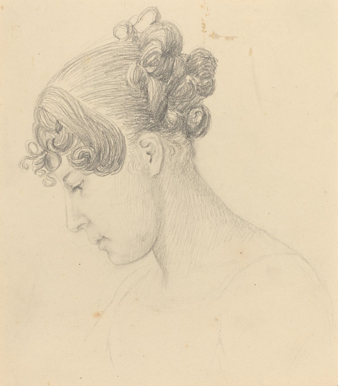 Chef för en kvinna som tittar ner (Theresa Turner?) av John Flaxman