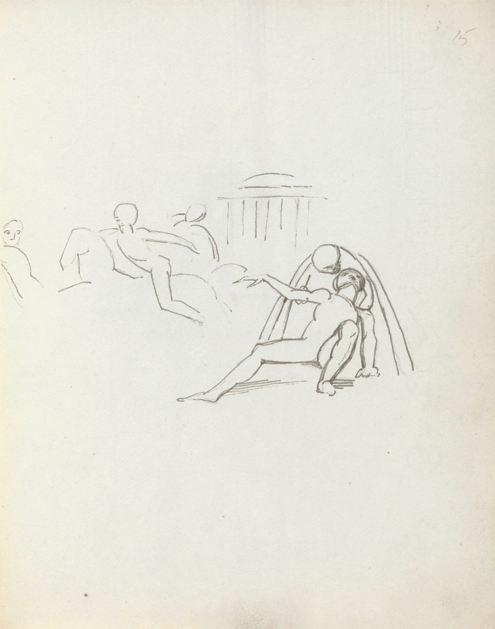 John Philip Kemble som Hamlet, 1783 (penna, bläck och tvätt på papper) av John Flaxman