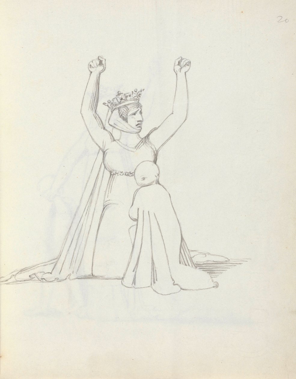 Mrs Siddons som Constance, 1783 (penna, bläck och tvätt på papper) av John Flaxman