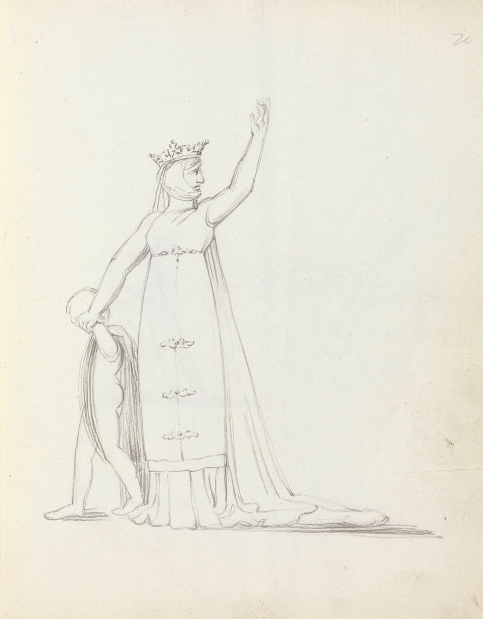 Mrs Siddons som Constance med barn, 1783 (penna, bläck och tvätt på papper) av John Flaxman