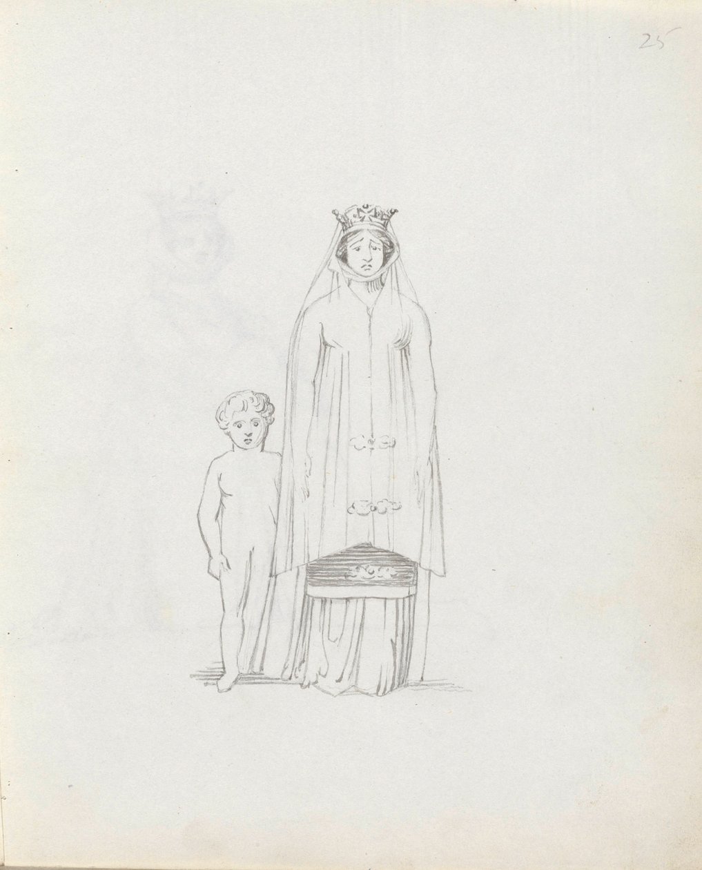 Mrs Siddons som Constance med barn, 1783 (penna, bläck och tvätt på papper) av John Flaxman