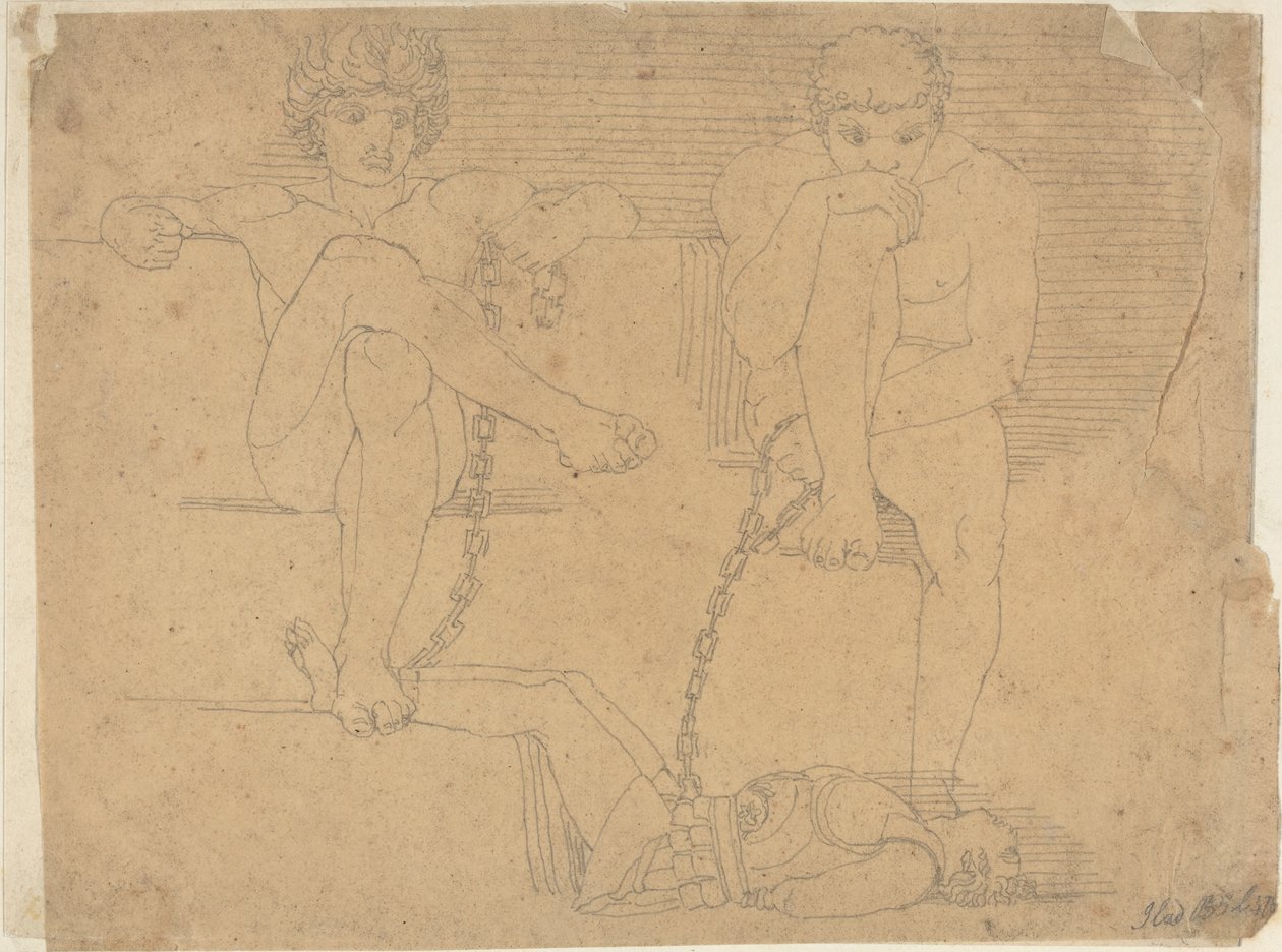 Otus och Ephialtes håller Mars fången av John Flaxman