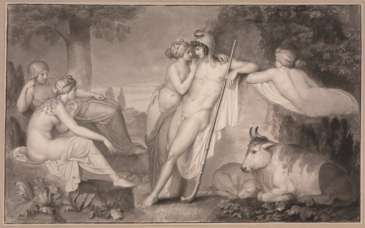 Paris och Oenone, 1791. av John Flaxman
