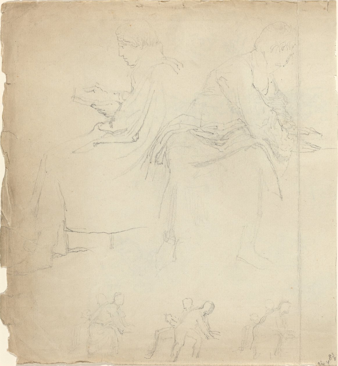 Studieblad [recto and verso] av John Flaxman