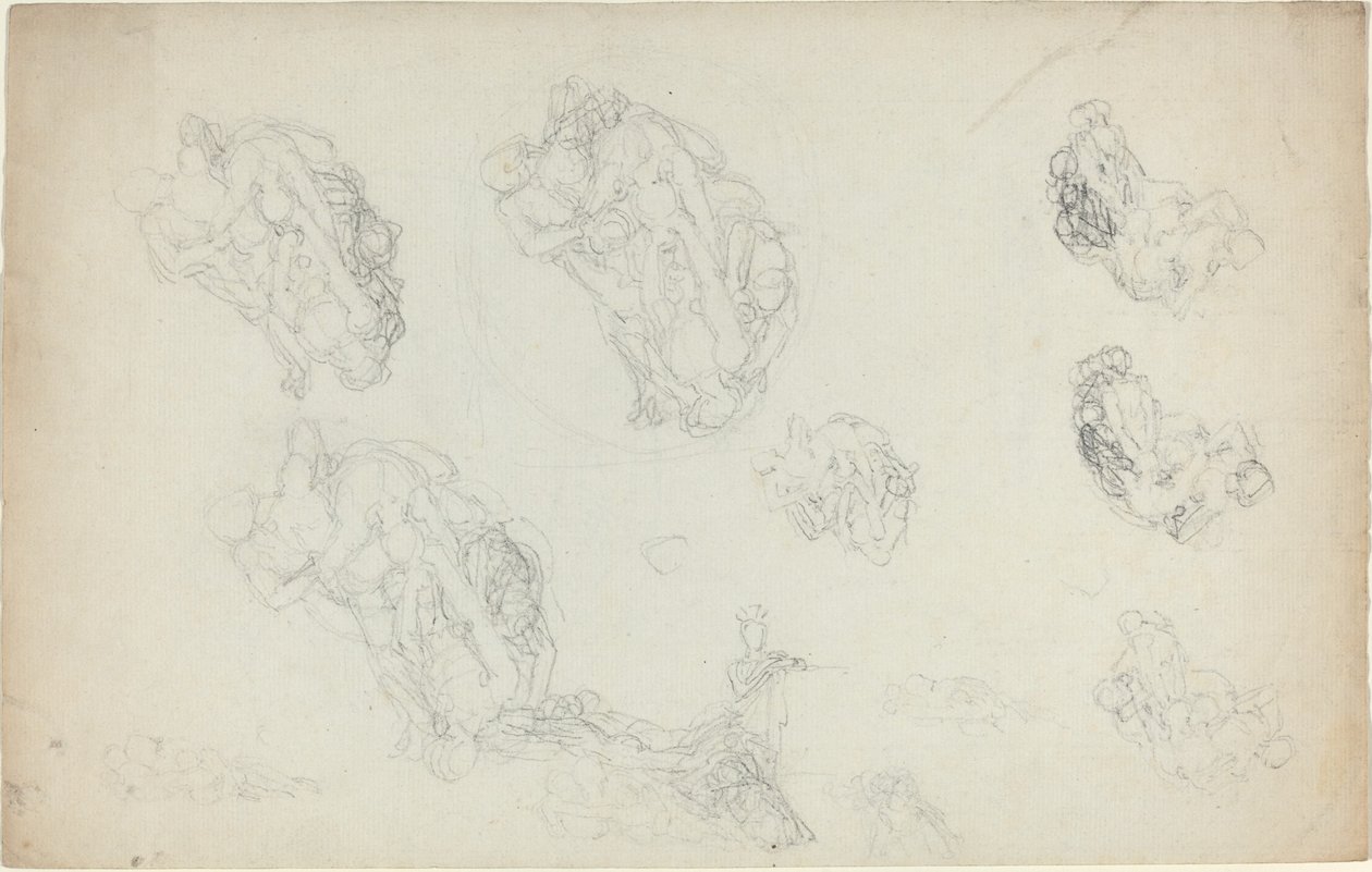 Studieblad [recto and verso] av John Flaxman