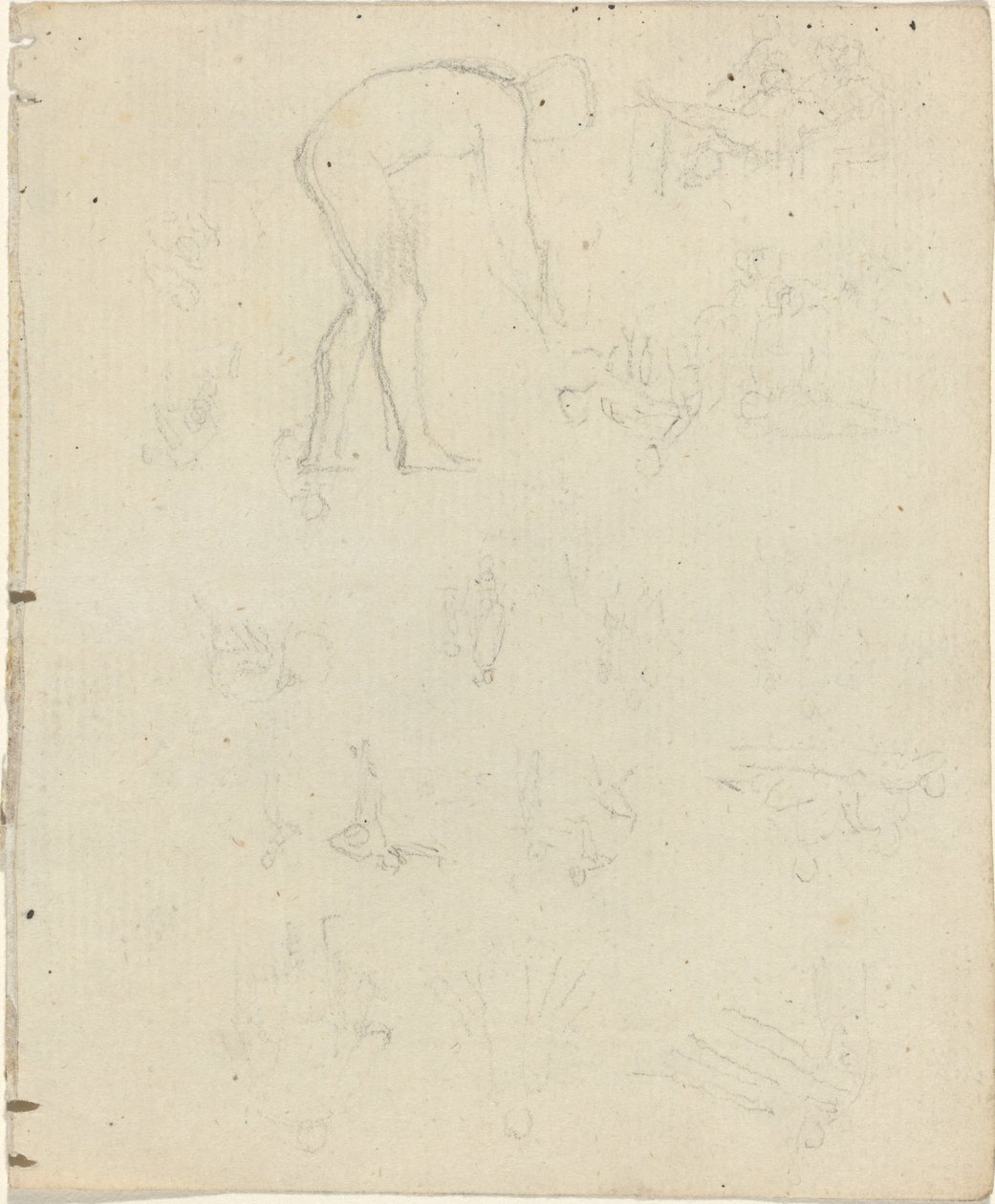 Studieblad [recto and verso] av John Flaxman