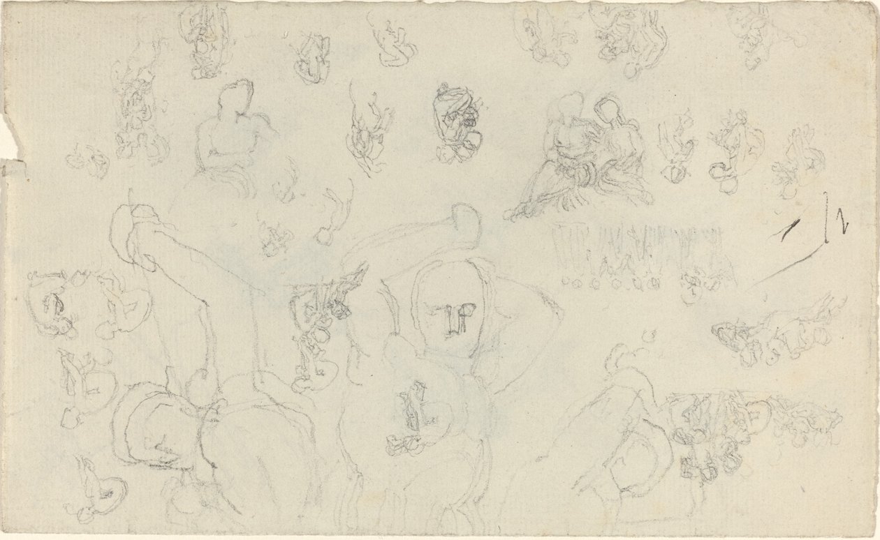 Studieblad [recto and verso] av John Flaxman