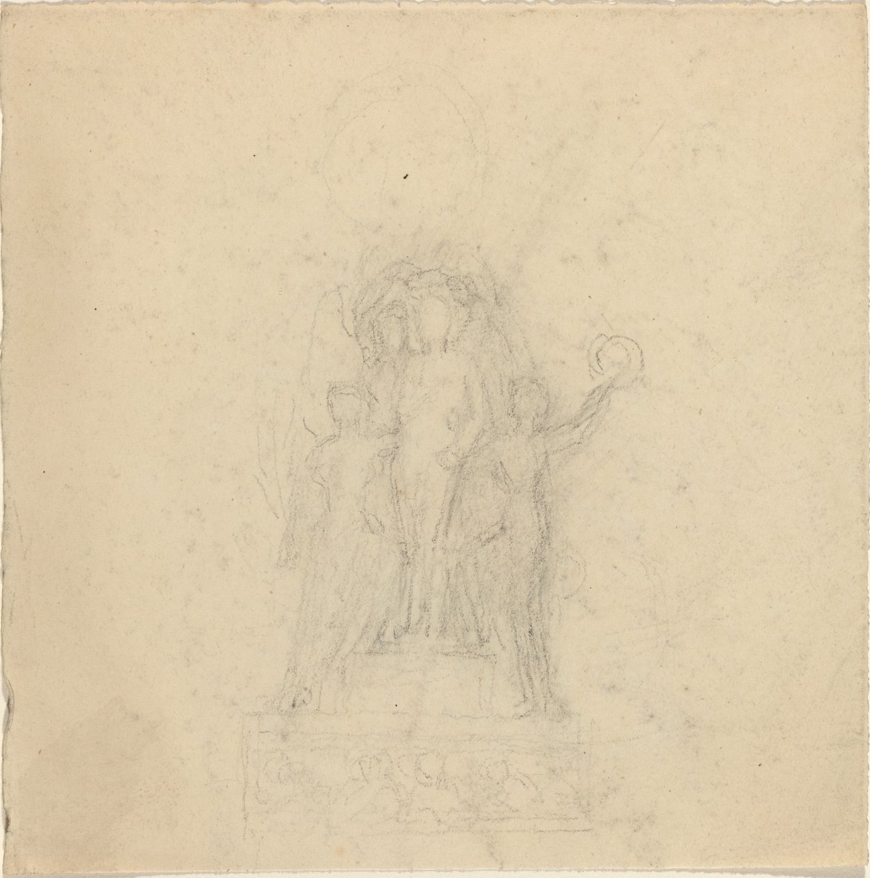 Studier till ett monument med krönandet av en figur [recto and verso] av John Flaxman