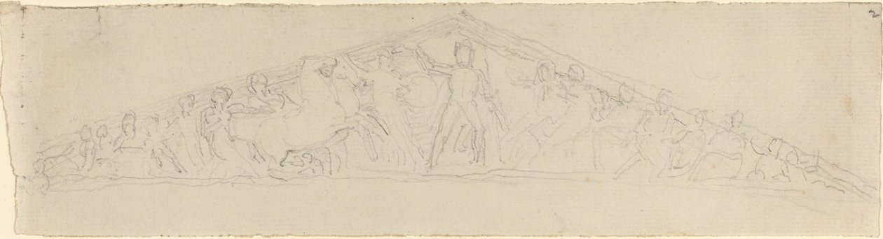 Studie för rekonstruktion av West Pediment of the Parthenon av John Flaxman