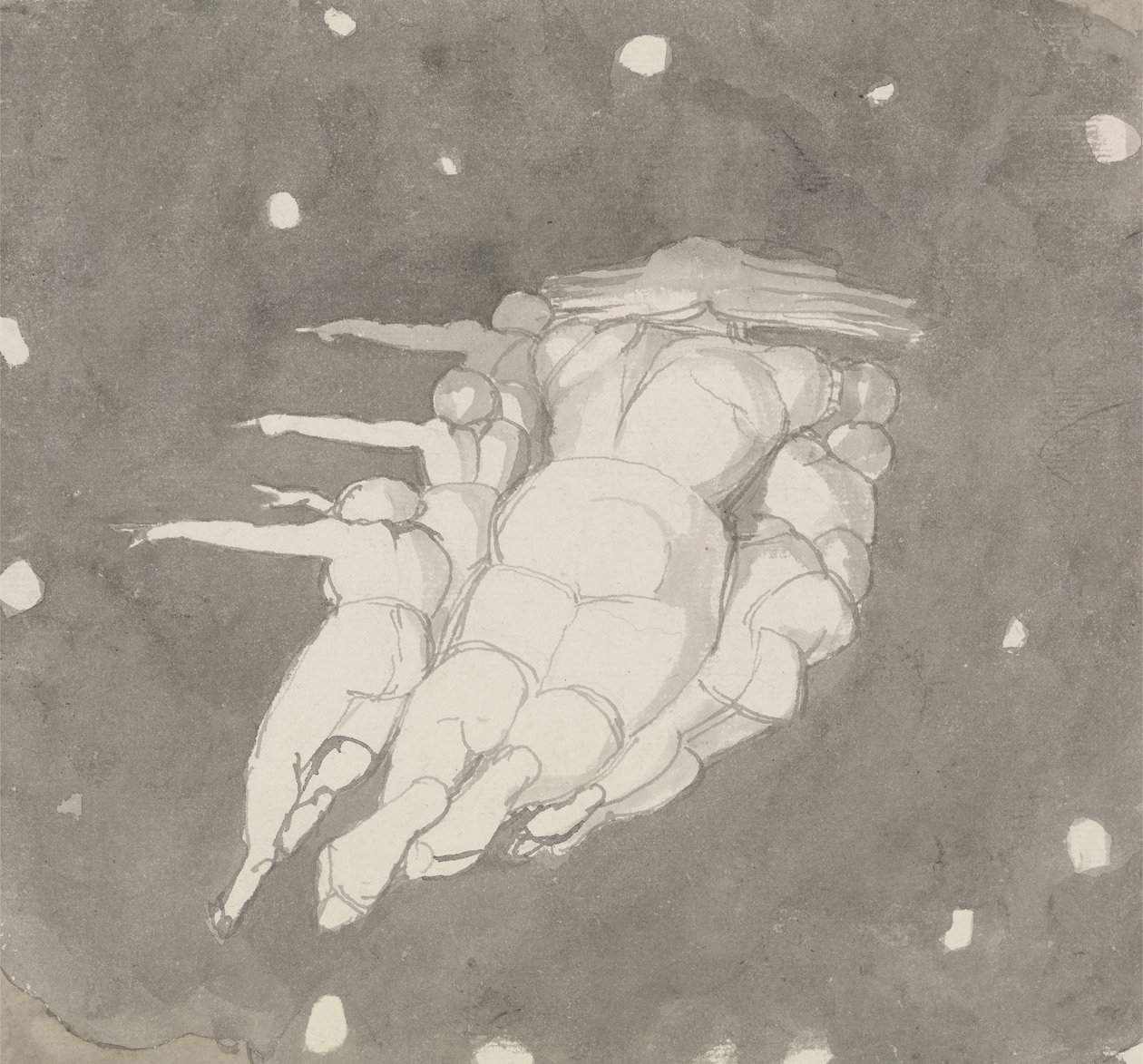 The Creation of the Heavens, ca 1790 (penna och bläck med tvätt på papper) av John Flaxman