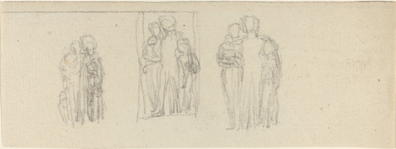 Tre grupper av figurer (föräldrar och barn?) av John Flaxman