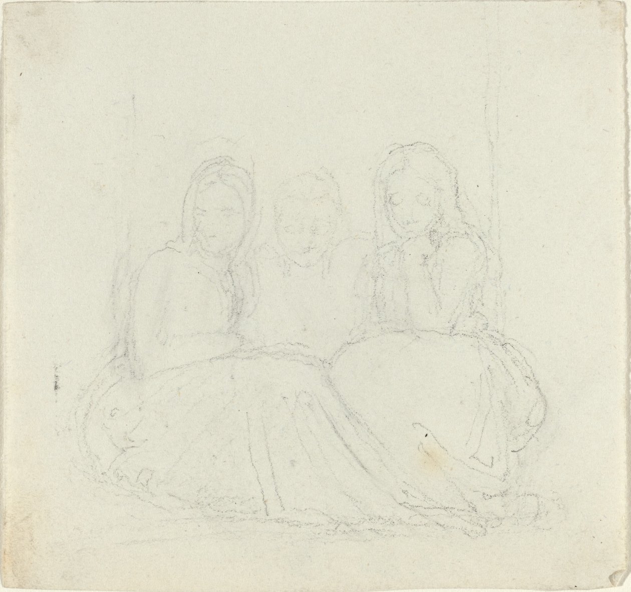 Tre sittande kvinnofigurer av John Flaxman